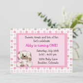 Niedlicher Welpenhund 1. Geburtstag Einladung für (Stehend Vorderseite)