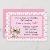 Niedlicher Welpenhund 1. Geburtstag Einladung für (Vorne/Hinten)