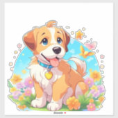 Niedlicher Welpenhund Aufkleber (Blatt)