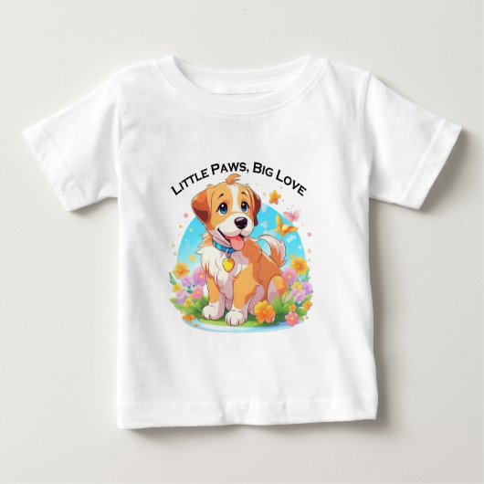 Niedlicher Welpenhund Baby T-shirt (Vorderseite)