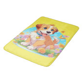 Niedlicher Welpenhund Badematte (Schrägansicht)