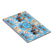 Niedlicher Welpenhund blau Notizblock (Rechte Seite)