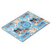 Niedlicher Welpenhund blau Notizblock (Linke Seite)