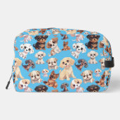 Niedlicher Welpenhund blau Waschbeutel (Rückseite)