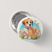 Niedlicher Welpenhund Button (Vorne & Hinten)
