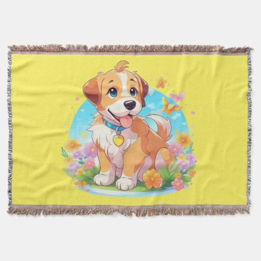 Niedlicher Welpenhund Decke (Vorderseite)