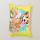 Niedlicher Welpenhund Dekokissen (Rückseite(Vertikal))