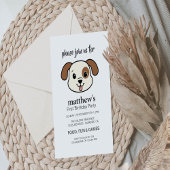 Niedlicher Welpenhund Einladung zum ersten Geburts