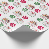 Niedlicher Welpenhund Erster Weihnachtsweih 2 Foto Geschenkpapier (Ecke)