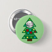 Niedlicher Welpenhund farbenfroher Weihnachtsbaum Button (Vorne & Hinten)