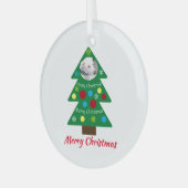 Niedlicher Welpenhund farbenfroher Weihnachtsbaum Ornament Aus Glas (Vorderseite links)