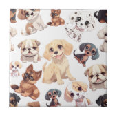 Niedlicher Welpenhund Fliese (Vorderseite)