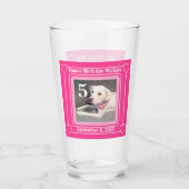 Niedlicher Welpenhund Foto Geburtstag Nummer 5 Ros Glas (Rückseite)