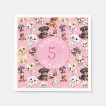 Niedlicher Welpenhund Geburtstagspink