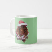 Niedlicher Welpenhund, gekleidet für Weihnachten T Kaffeetasse (Vorderseite Links)