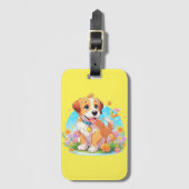 Niedlicher Welpenhund Gepäckanhänger (Vorderseite Vertikal)