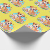 Niedlicher Welpenhund Geschenkpapier (Ecke)