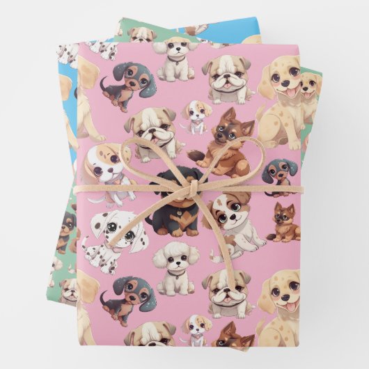 Niedlicher Welpenhund Geschenkpapier Set (Beispiel)