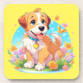 Niedlicher Welpenhund Getränkeuntersetzer (Vorderseite)
