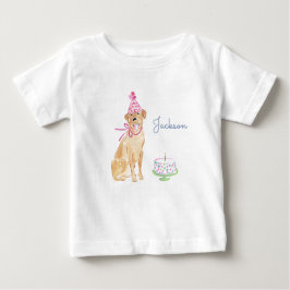 Niedlicher Welpenhund Golden Labrador 1. Geburtsta Baby T-shirt