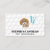 Niedlicher Welpenhund | Grooming Tools Visitenkarte (Vorderseite)