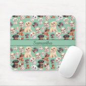 Niedlicher Welpenhund grün Mousepad (Mit Mouse)