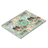 Niedlicher Welpenhund grün Notizblock (Linke Seite)