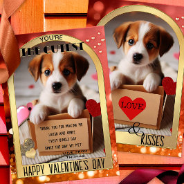Niedlicher Welpenhund Happy Valentine Day Card Feiertagskarte