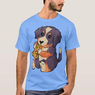 Niedlicher Welpenhund isst Pizza Kinder Fast Food T-Shirt