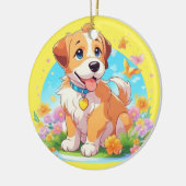 Niedlicher Welpenhund Keramik Ornament (Links)