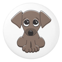 Niedlicher Welpenhund Keramikknauf