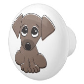 Niedlicher Welpenhund Keramikknauf (Rechts)