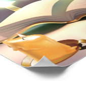 Niedlicher Welpenhund liest ein Buch Kinderzimmer  Poster (Ecke)