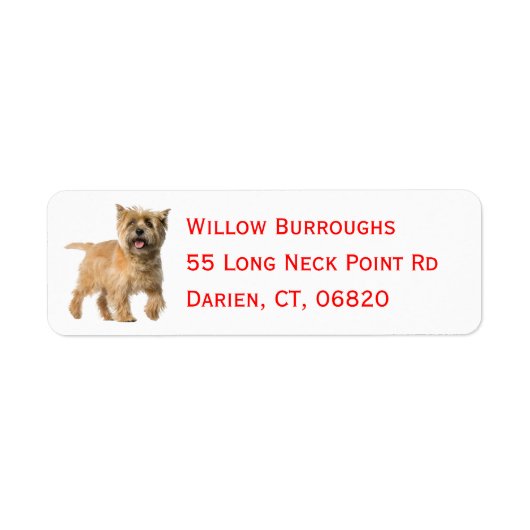 Niedlicher Welpenhund Lover Cairn Terrier Label (Vorne)