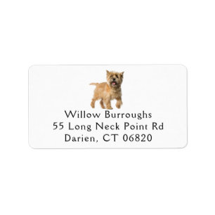 Niedlicher Welpenhund Lover Cairn Terrier Label Adressaufkleber