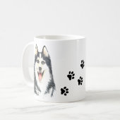 Niedlicher Welpenhund Lover Watercolor Siberischer Kaffeetasse (Vorderseite Links)