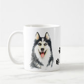 Niedlicher Welpenhund Lover Watercolor Siberischer Kaffeetasse (Links)