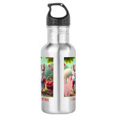 Niedlicher Welpenhund mit Äpfeln, Personalisierter Edelstahlflasche (Rückseite)