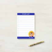 Niedlicher Welpenhund mit Sonnenblume zu erledigen Post-it Klebezettel (Auf Schreibtisch)