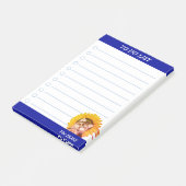 Niedlicher Welpenhund mit Sonnenblume zu erledigen Post-it Klebezettel (angewinkelt)