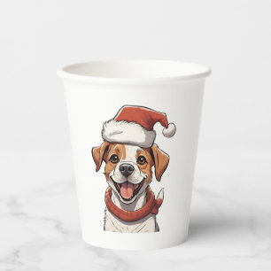 Niedlicher Welpenhund mit Weihnachts-Hat Classic T Pappbecher