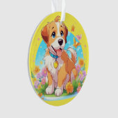 Niedlicher Welpenhund Ornament (Vorderseite)