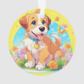 Niedlicher Welpenhund Ornament (Rückseite)