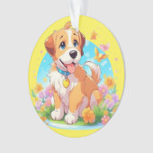Niedlicher Welpenhund Ornament (Vorderseite)