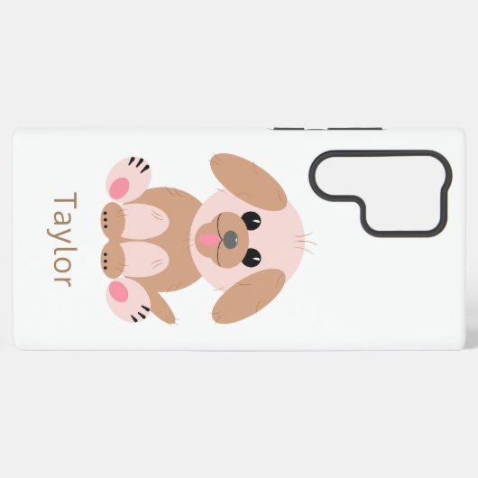 Niedlicher Welpenhund Pastel Personalisierter Cart Samsung Galaxy Hülle (Rückseite (Horizontal))