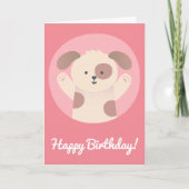 Niedlicher Welpenhund - Personalisierte Kindergebu Karte (Vorderseite)