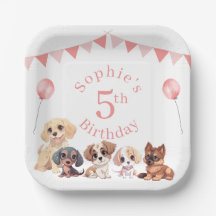 Niedlicher Welpenhund Pink Girl Geburtstag