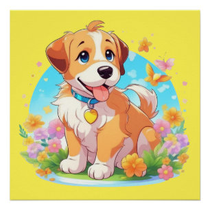 Niedlicher Welpenhund Poster