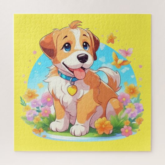 Niedlicher Welpenhund Puzzle (Vertikal)