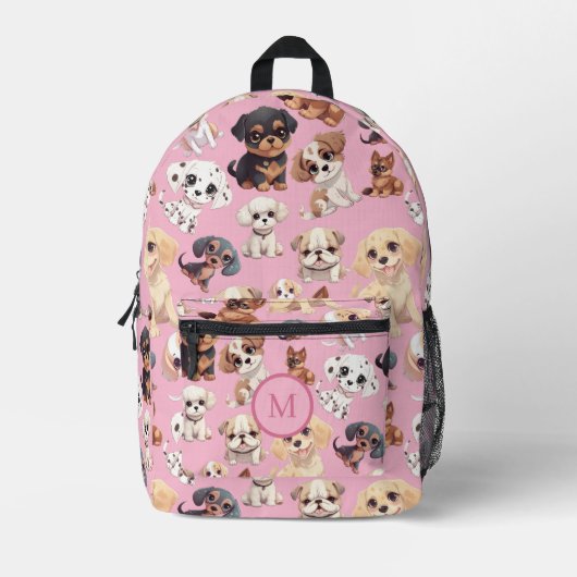 Niedlicher Welpenhund rosa Bedruckter Rucksack (Vorderseite)